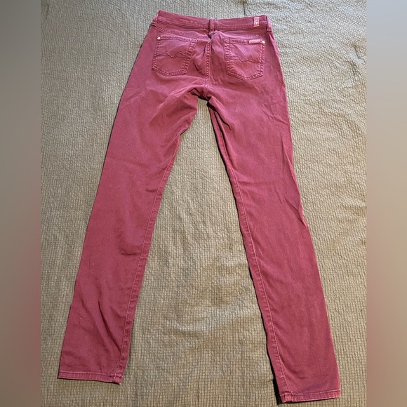 Women's maroon skinny Jeans - Picture 2 of 5